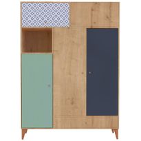 Vaatekaappi Linento Furniture Colores V5, monivärinen, 135cm