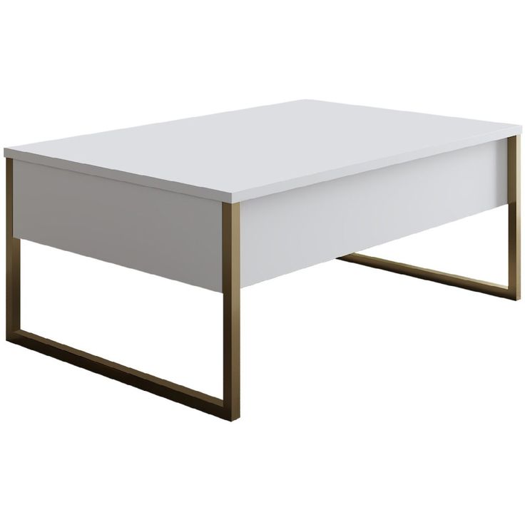 Sohvapöytä Linento Furniture Luxe valkoinen/kulta