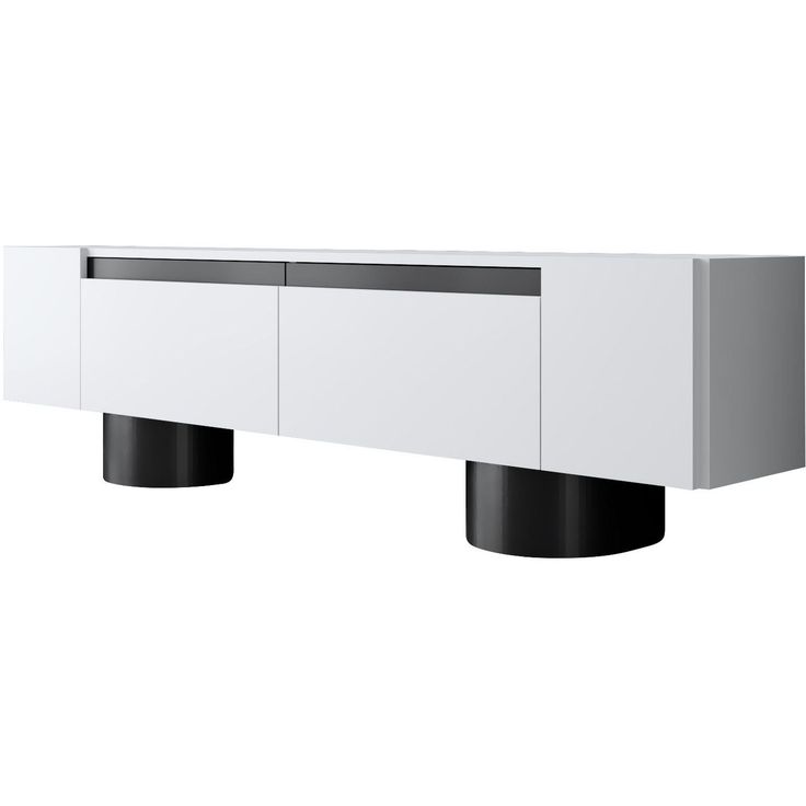 TV-taso Linento Furniture Bohem valkoinen/musta