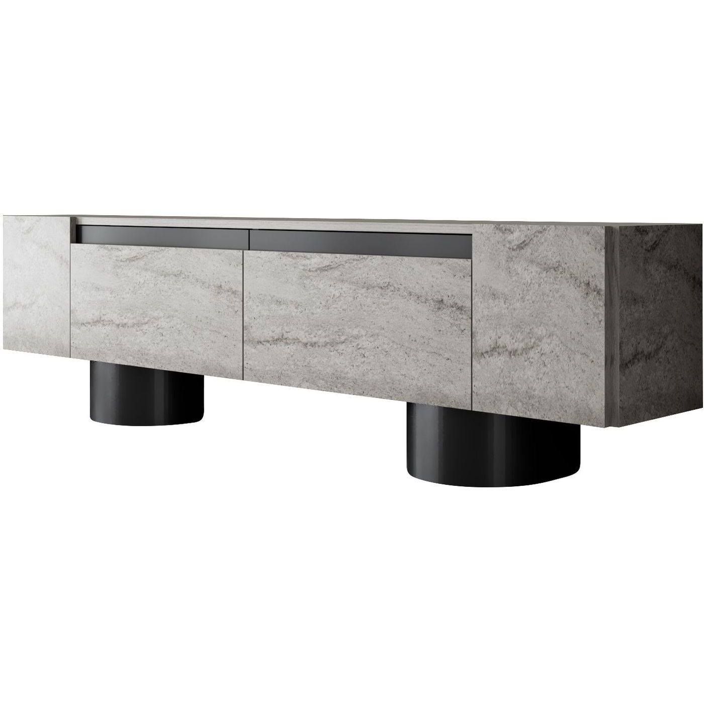 TV-taso Linento Furniture Bohem travertiini/musta