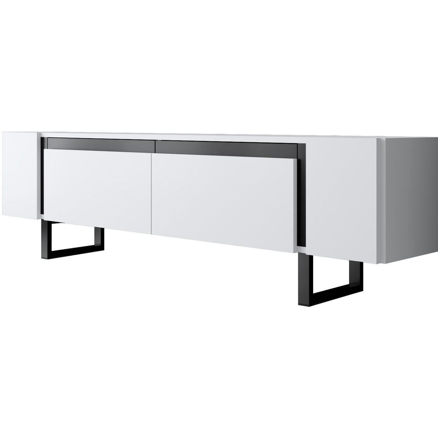 TV-taso Linento Furniture Yildiz 180cm valkoinen/musta