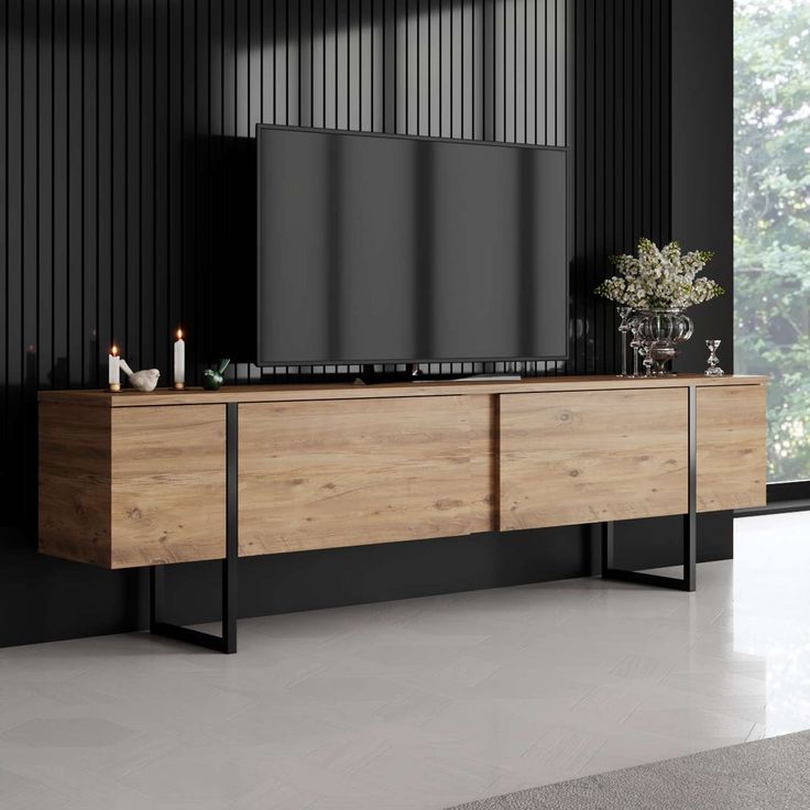 TV-taso Linento Furniture Luxe, leveys 180cm, ruskea