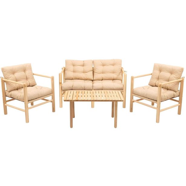 Oleskeluryhmä Linento Garden MY028, 4-istuttava, beige