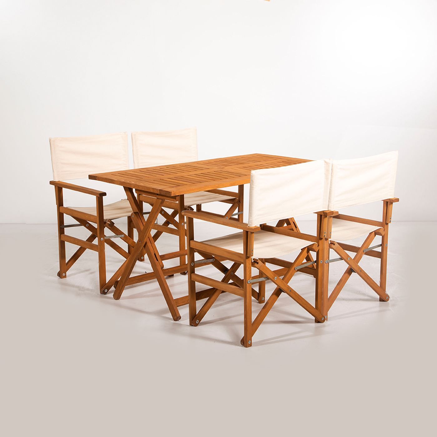 Ruokailuryhmä Linento Garden Rejisör, 4-istuttava, kerma/ruskea