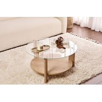 Sohvapöytä Linento Furniture Clara, ruskea/kirkas lasi, Verkkokaupan poistotuote