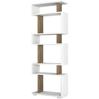 Kirjahylly Linento Furniture Blok valkoinen/pähkinä