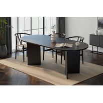 Ruokapöytä Linento Furniture Sabella, 200x90cm, musta puukuosi, Verkkokaupan poistotuote