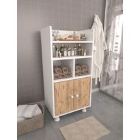 Kaappi Linento Furniture Lia, 50.5x103cm, valkoinen/ruskea