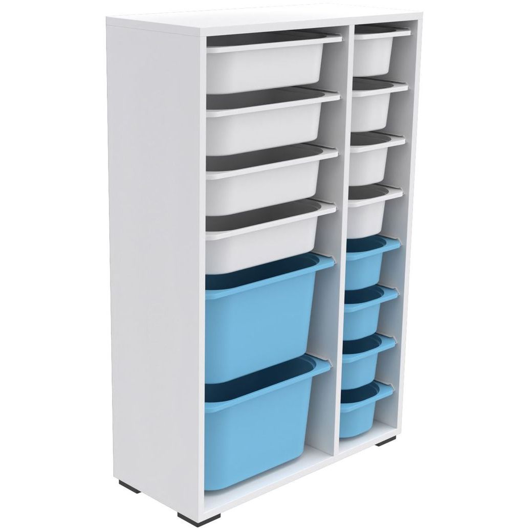 Lastenhuoneen laatikosto Linento Furniture Rine, 69.5x109cm, valkoinen/sininen
