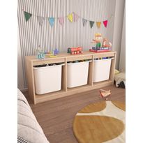 Lastenhuoneen laatikosto Linento Furniture Tidy, 132.3x54.4cm, ruskea/valkoinen