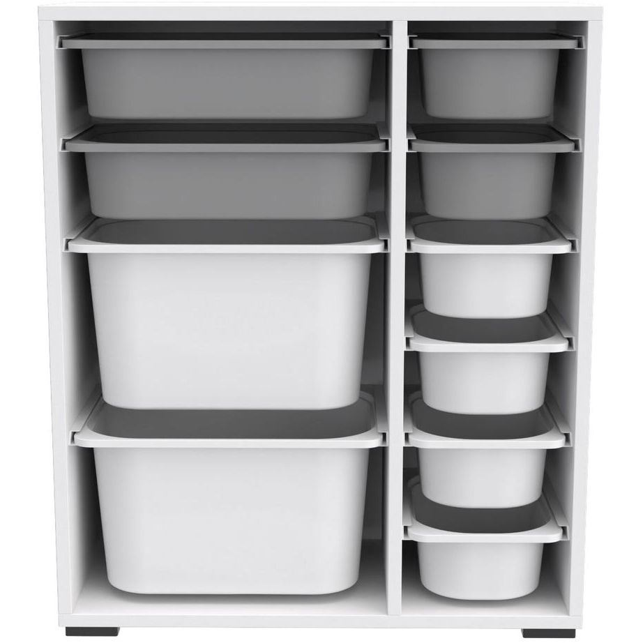 Lastenhuoneen laatikosto Linento Furniture Zen, valkoinen/harmaa