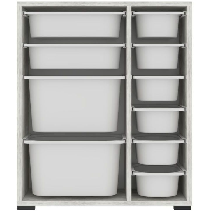 Lastenhuoneen laatikosto Linento Furniture Zen, crystal-valkoinen