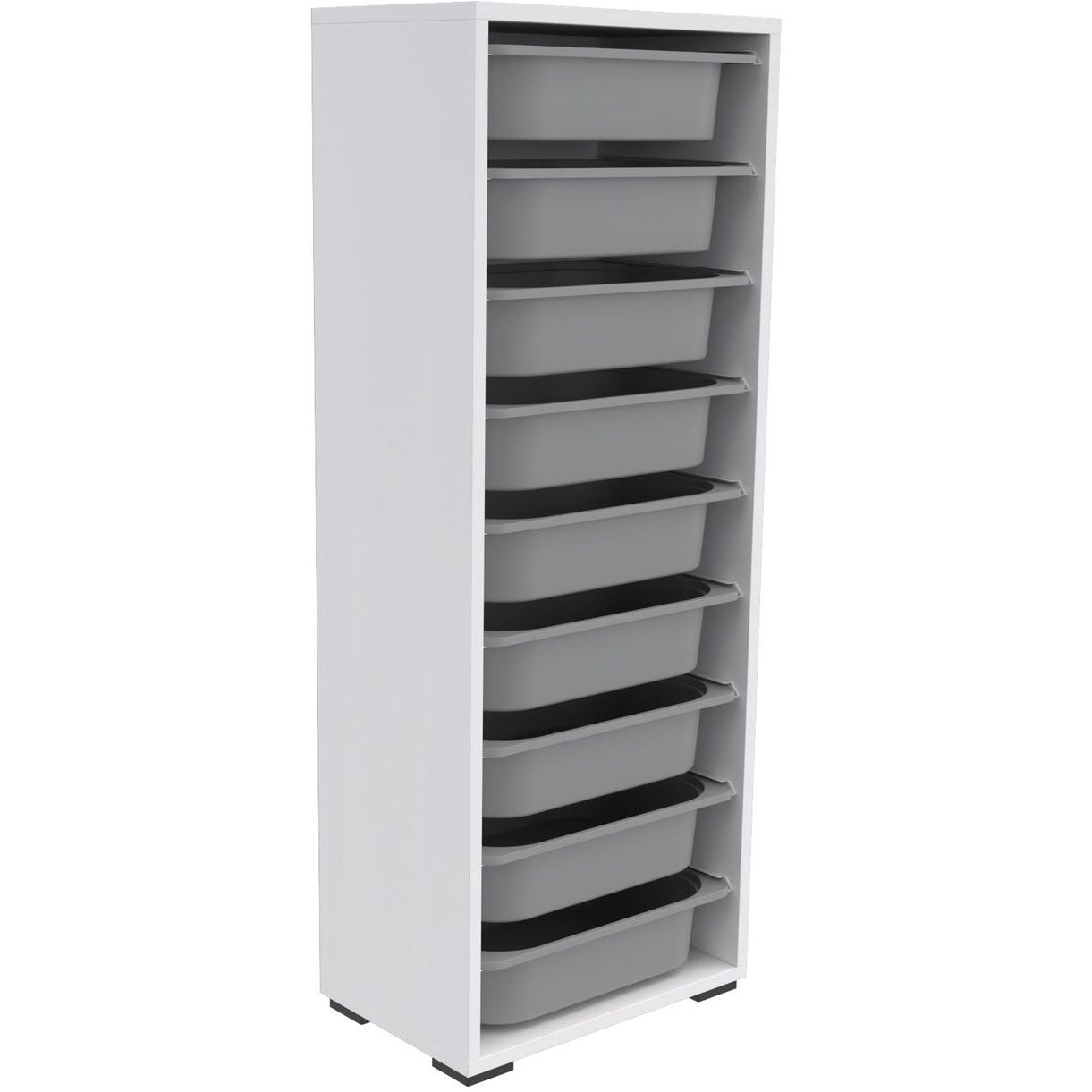 Lastenhuoneen laatikosto Linento Furniture Zola 9N, valkoinen/harmaa