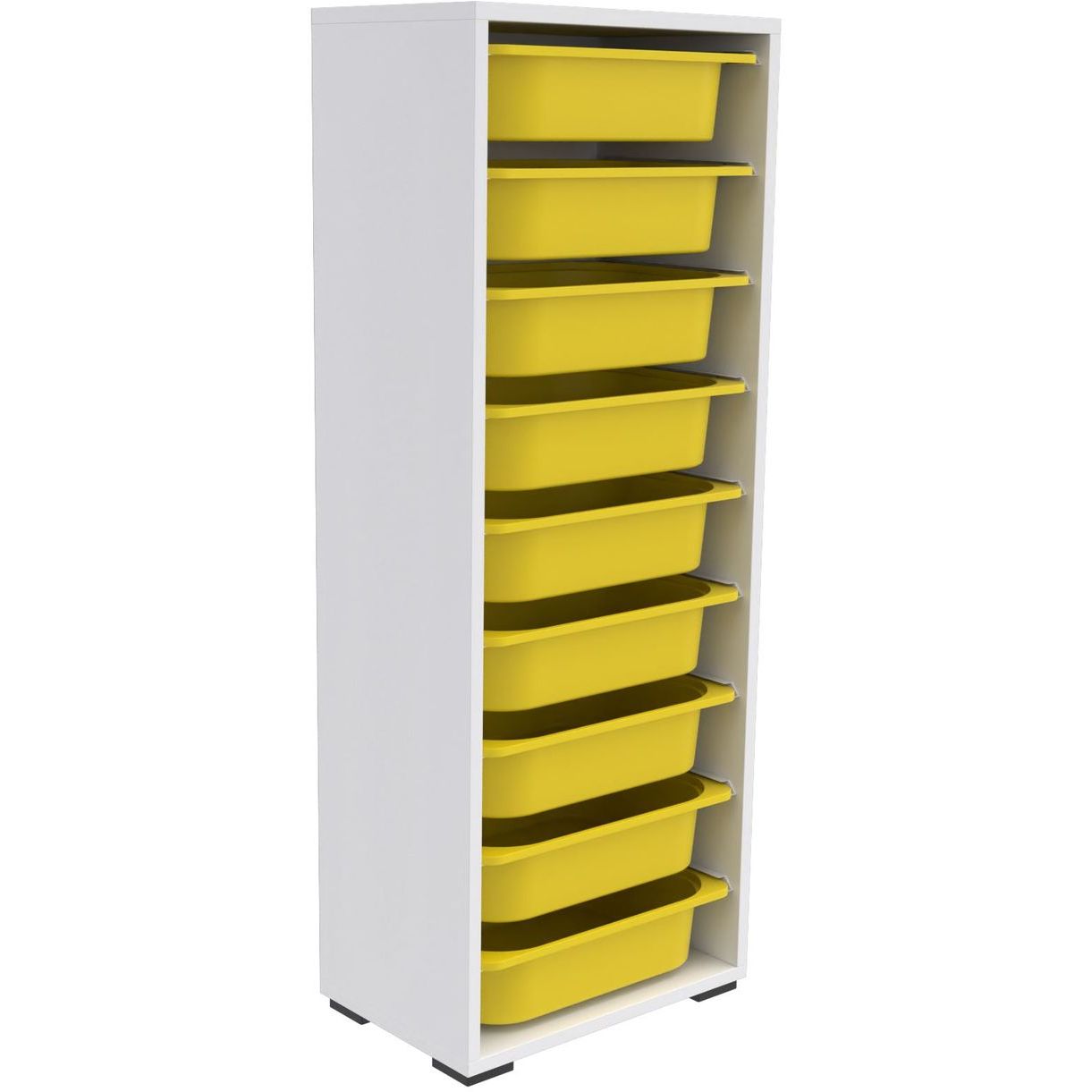Lastenhuoneen laatikosto Linento Furniture Zola 9N, valkoinen/keltainen