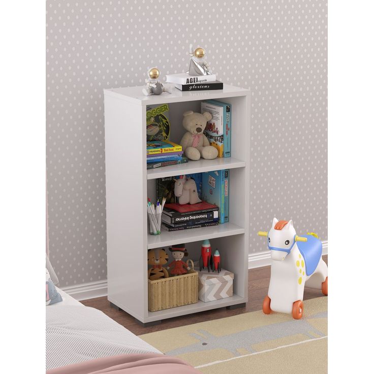 Kirjahylly lastenhuoneeseen Linento Furniture Key, 45.5x84cm, valkoinen