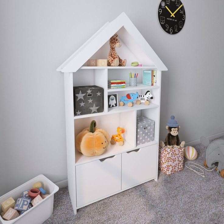 Lasten kirjahylly Linento Furniture Masal, valkoinen