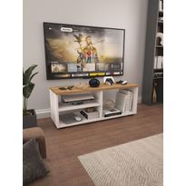 TV-taso Linento Furniture Tiny, leveys 115cm, valkoinen/ruskea
