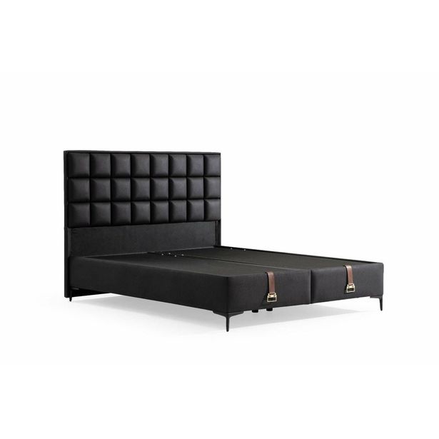 Säilytyssänky + sängynpääty Linento Furniture Carine, ilman patjaa, musta