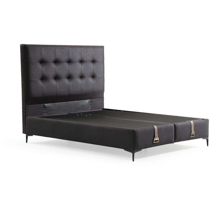 Säilytyssänky + sängynpääty Linento Furniture Dimple, ilman patjaa, musta