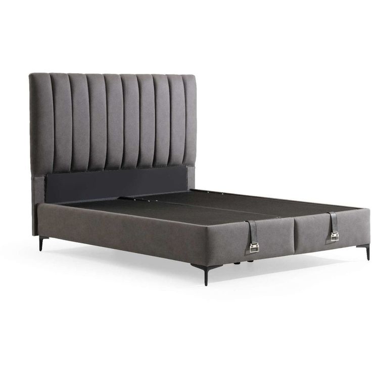 Säilytyssänky + sängynpääty Linento Furniture Leonora, ilman patjaa, harmaa