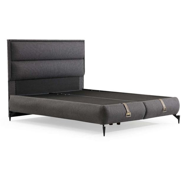 Säilytyssänky + sängynpääty Linento Furniture Rise, ilman patjaa, tummanharmaa