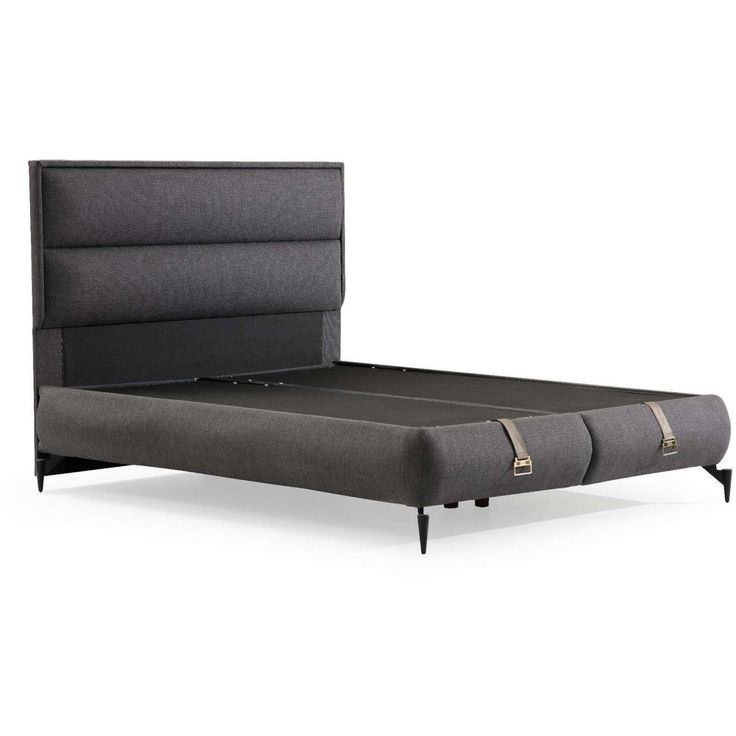 Säilytyssänky + sängynpääty Linento Furniture Rise, ilman patjaa, tummanharmaa