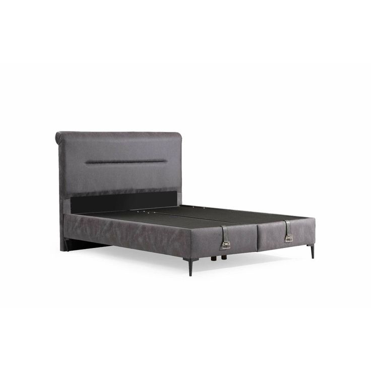 Säilytyssänky + sängynpääty Linento Furniture Visage, ilman patjaa, tummanharmaa