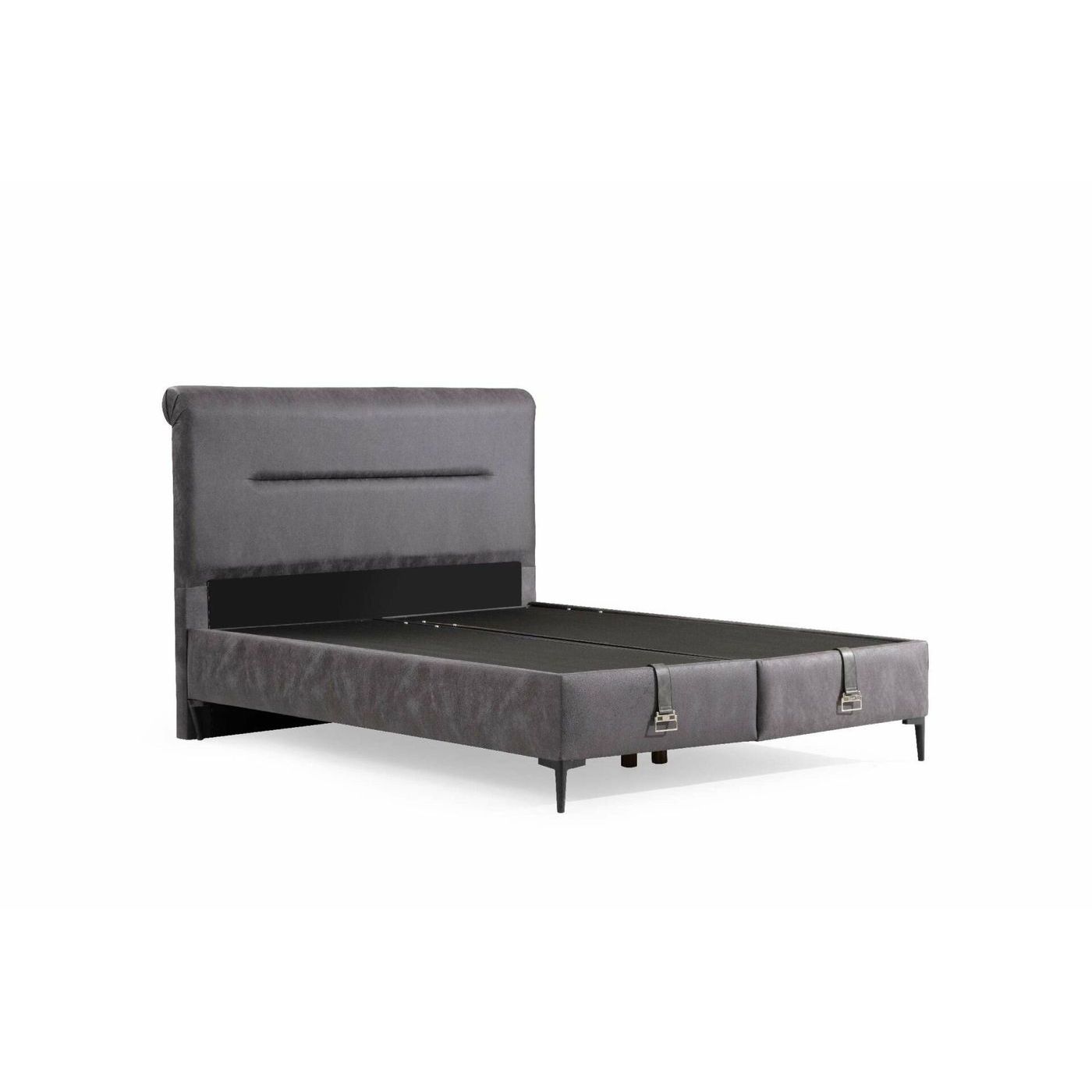 Säilytyssänky + sängynpääty Linento Furniture Visage, 120x200cm, ilman patjaa, tummanharmaa