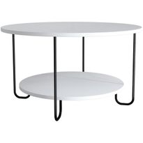 Sohvapöytä Linento Furniture Corro, 80cm, valkoinen, Verkkokaupan poistotuote
