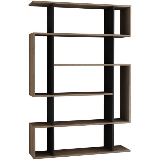 Kirjahylly Linento Furniture Mito, antrasiitti/ruskea