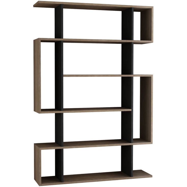 Kirjahylly Linento Furniture Mito, antrasiitti/ruskea