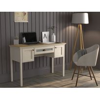 Työpöytä Linento Furniture FRN-21033, 132x50cm, kerma/ruskea/harmaa