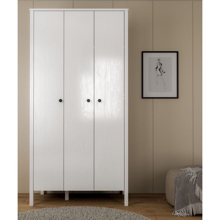 Vaatekaappi Linento Furniture FRN-20067, 98x194.8cm, valkoinen