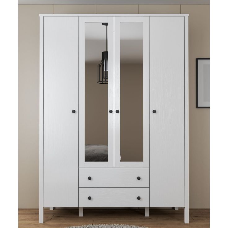 Vaatekaappi Linento Furniture FRN-20012, 140x194.8cm, valkoinen