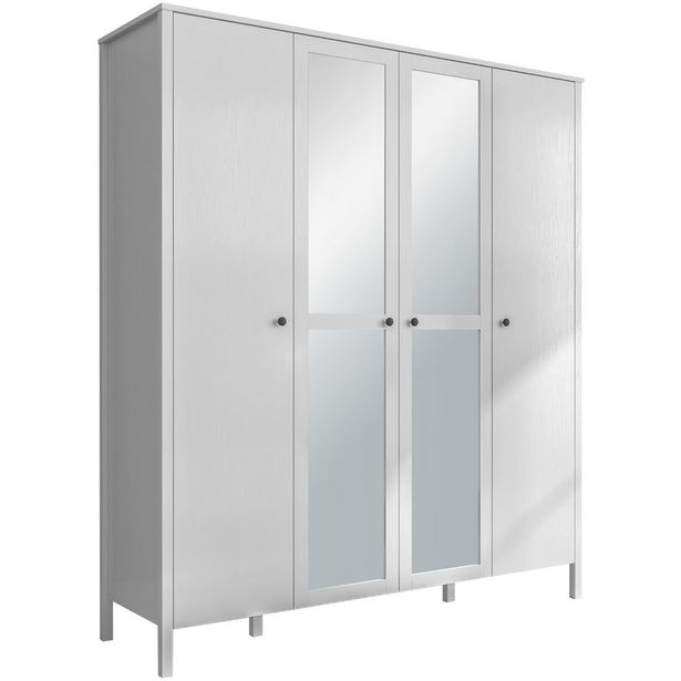 Vaatekaappi Linento Furniture FRN-20018, 180.8x215cm, valkoinen