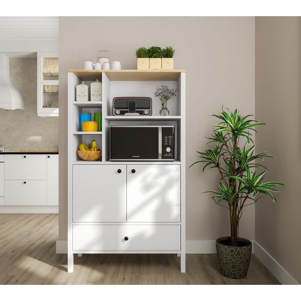 Aamiaiskaappi Linento Furniture FRN-20041, 93x159cm, valkoinen