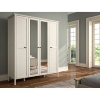 Vaatekaappi Linento Furniture FRN-21003, 185.8x215.9cm, kerma