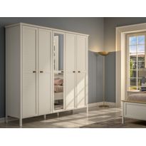 Vaatekaappi Linento Furniture FRN-21005, 228.8x215.9cm, kerma