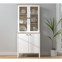 Vitriinikaappi Linento Furniture FRN-20070, 83x194cm, valkoinen