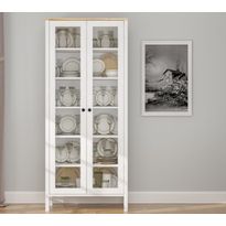 Vitriinikaappi Linento Furniture FRN-20074, 83x194cm, valkoinen