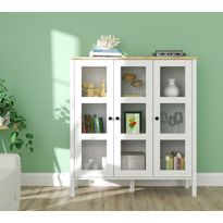 Vitriinikaappi Linento Furniture FRN-20073, 112x123cm, valkoinen