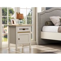 Yöpöytä Linento Furniture FRN-21015, 64x44cm, kerma/ruskea/harmaa