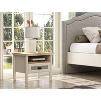 Yöpöytä Linento Furniture FRN-21017, 60x44cm, kerma/ruskea/harmaa