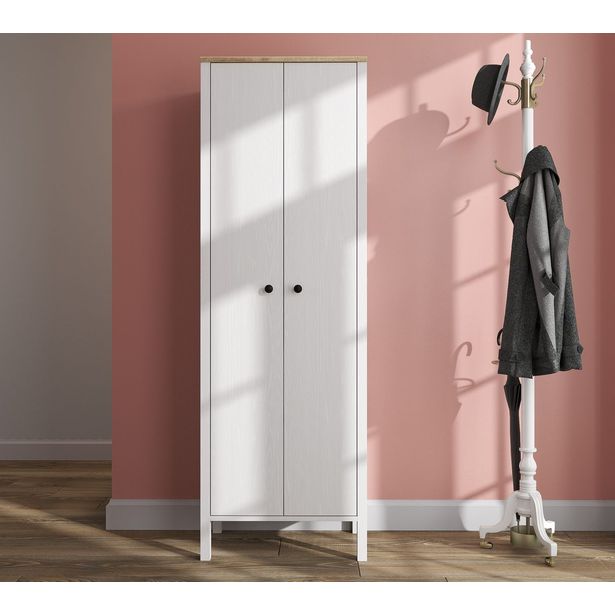 Eteisen kaappi Linento Furniture, 63x190cm, valkoinen