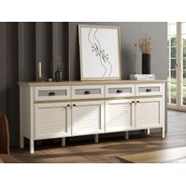 Senkki Linento Furniture FRN-21009, leveys 200.4cm, kerma/ruskea/harmaa