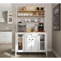 Aamiaiskaappi Linento Furniture FRN-20075-X, 120x210cm, valkoinen/ruskea