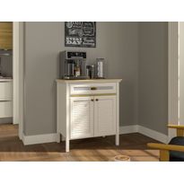 Aamiaiskaappi/kahvipiste Linento Furniture FRN-21035, kerma/ruskea/harmaa