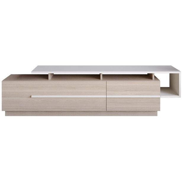 TV-taso Linento Furniture Pia, ruskea/valkoinen