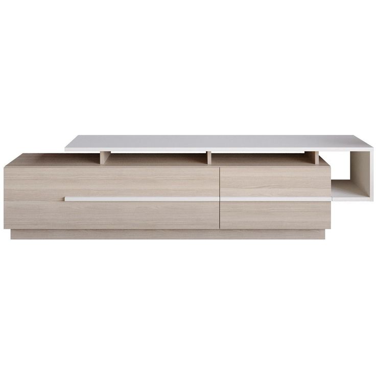 TV-taso Linento Furniture Pia, ruskea/valkoinen