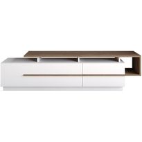 TV-taso Linento Furniture Pia, valkoinen/ruskea